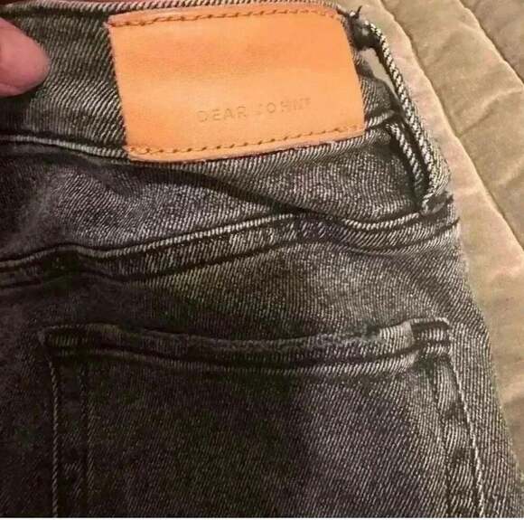 Dear John Size 26 Distressed Black Wash Straight Leg Jeans Raw Hem Grunge Y2K - Picture 2 of 6